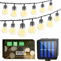 GIRLANDA SOLARNA LED OGRODOWA OZDOBNA KULKI MLECZNE ŁAŃCUCH