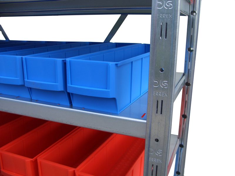 Regał 9 półek z 60 pojemnikami - 2000x1000x400 mm zdjęcie 3