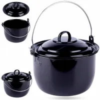 Garnek KOCIOŁEK EMALIOWANY węgierski wiszący do gotowania na ognisku 3,8L