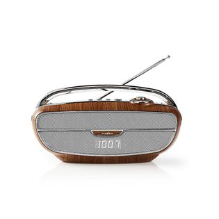 Nedis FM Radio | 60 W | Bluetooth® | brązowo-srebrne