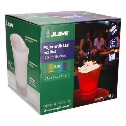 pojemnik wiaderko na lód rgb światło led cooler do lodu 5l na szampana duże na Arena.pl