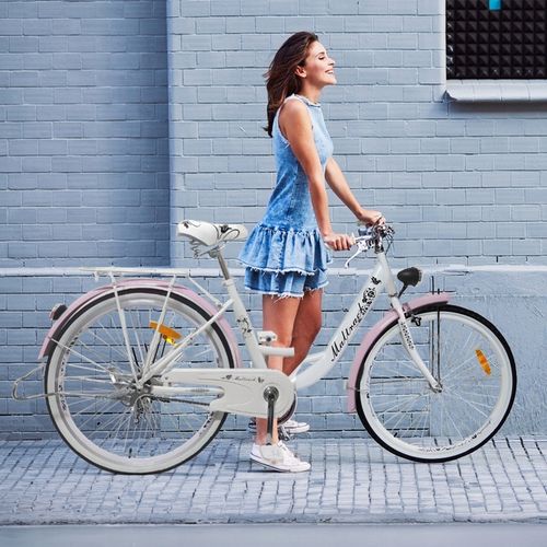 ROWER MIEJSKI DAMSKI 26" NA KOMUNIĘ RAMA 17" KOŁA 26" BAGAŻNIK OŚWIETLENIE na Arena.pl