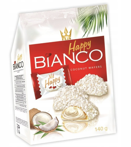 FLIS HAPPY BIANKO 140G COCONUT WAFERS zdjęcie 1
