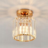 LAMPA SUFITOWA ZŁOTA ZYRANDOL KRYSZTALOWY E27 NOWOCZESNA DO SALONU