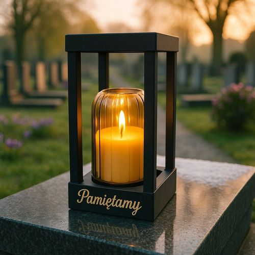 Solarny znicz LED STATUETKA NA CMENTARZ GRÓB DUŻA wieczna lampka na baterie na Arena.pl