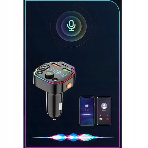 TRANSMITER SAMOCHODOWY BLUETOOTH FM 2X USB TRANSMITER WIELOFUNKCYJNY zdjęcie 10