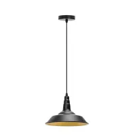 Czarna żelazna lampa wisząca Aigostar E27 bez źródła światła do wnętrz