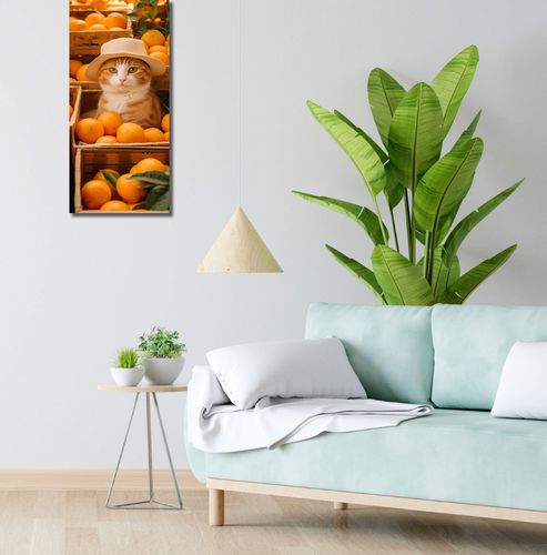 Obraz 30x70cm Kot w Pomarańczach na Arena.pl