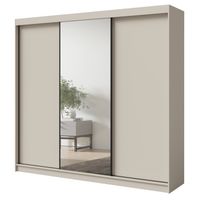 Szafa wysoka przesuwna z lustrem Fiore Plus 3D1L 250 Kaszmir/Czarny