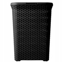 KOSZ ŁAZIENKOWY NA PRANIE BIELIZNE UBRANIA 60L CZARNY RATTANOWY