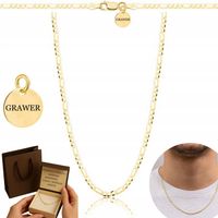 ZŁOTY ŁAŃCUSZEK FIGARO PR. 925 585 MĘSKI DAMSKI 2,3 MM + GRAWER POZŁACANY