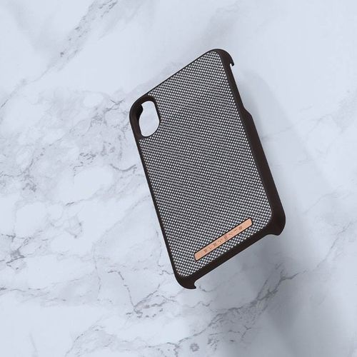 Materiałowe etui iPhone Xs X (Dark Brown Pattern 1) na Arena.pl