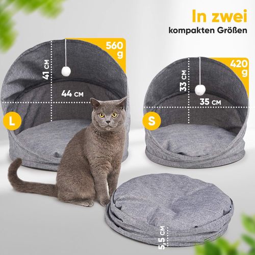 Legowisko Domek dla Kota 2w1 Rozmiar S Szary na Arena.pl