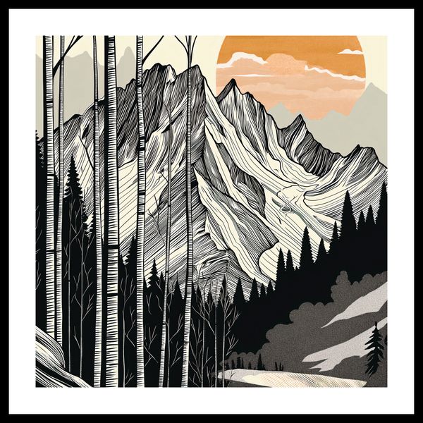Plakat 40x40cm Drzeworys Górski zdjęcie 3