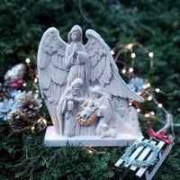 Drewniana szopka Bożenarodzeniowa dekoracja Świąteczna prezent Anioł Stróż