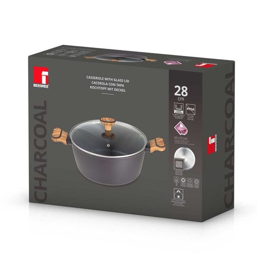 garnek multiclad 28cm z pokrywą bergner bg-56038 charcoal na Arena.pl