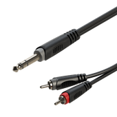 Roxtone Kabel audio 6m RAYC110L6 Jack 6.3mm stereo 2 x RCA