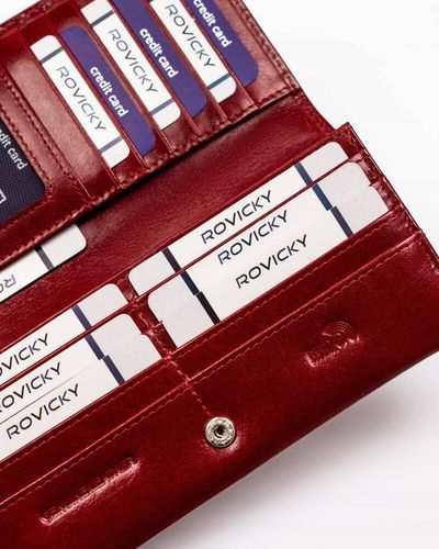 duży, skórzany portfel damski z systemem rfid - rovicky na Arena.pl