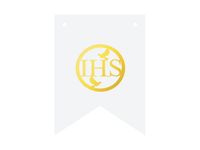 Baner DIY, 16 cm, kształt "IHS" [stwórz swój baner]