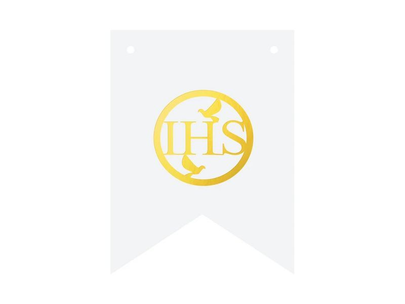 Baner DIY, 16 cm, kształt "IHS" [stwórz swój baner] zdjęcie 1