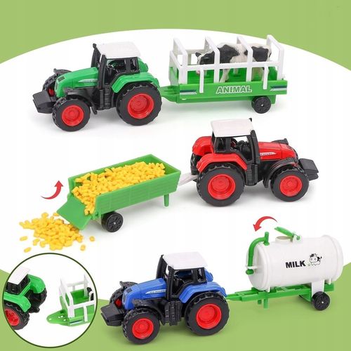 Mega Farma Gospodarstwo STODOŁA OBORA FGURKI ZWIERZĘTA DROGA + 3 TRAKTORY na Arena.pl