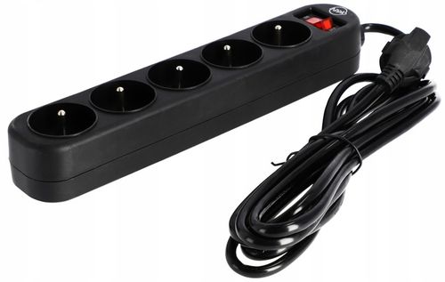 Przedłużacz Listwa Zasilająca 3 Metry 5 Gniazd Z Podświetlanym Włącznikiem na Arena.pl