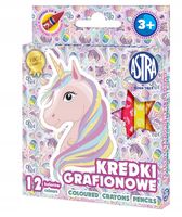 kredki z glinki kaolinowej 12 kolorów jednorożec astra