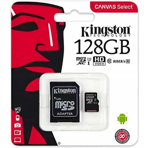 Karta pamięci Micro SD 128GB KINGSTON SDCS2 C10 V10 A1 100Mb/s Adapter na Arena.pl