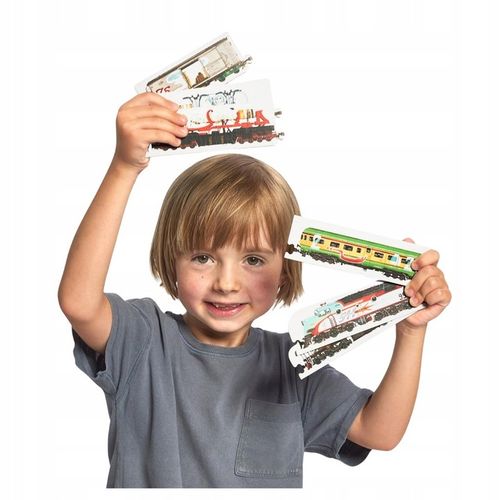 CzuCzu Puzzle POCIĄGI Dwustronne Układanka Stwórz Własny Pociąg 5+ na Arena.pl