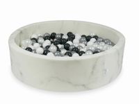 Suchy basen 110x30 marmur z piłeczkami 400szt (białe, perłowe, srebrne, grafitowe)