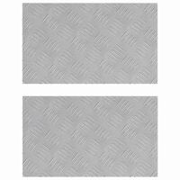 Płytki w Szachownicę 2 pcs Srebrny 50 x 30 cm Aluminium