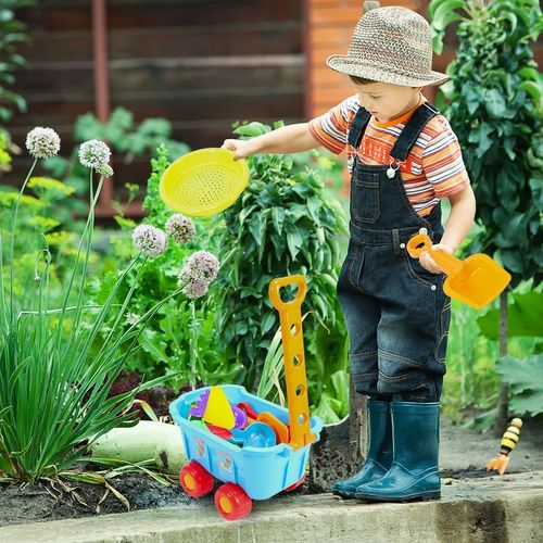 ZESTAW DO ZABAWY W PIASKU PIASKOWNICY WÓZEK TACZKA FOREMKI ŁOPATKI na Arena.pl