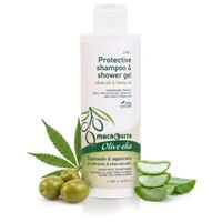 Macrovita Olive.elia przyjazny dla mikrobiomu ochronny szampon i żel pod prysznic z bio-oliwą i olejem konopnym 200ml