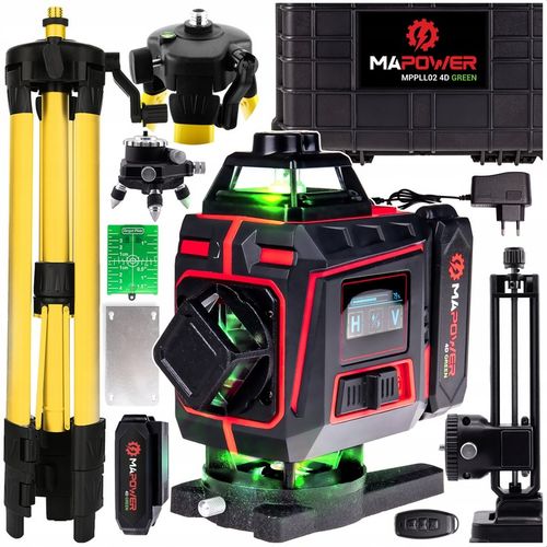LASER KRZYŻOWY POZIOMICA LASEROWA 360 PŁASZCZYZNOWA LASER ZIELONY + na Arena.pl