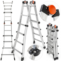 Drabina aluminiowa teleskopowa 4,7m GIERRE 4+4 na schody przegubowa 150 kg