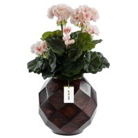 Wazon ceramiczny geometryczny 3D Brązowy Ø11 H 22 cm intensywny kolor