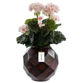 Wazon ceramiczny geometryczny 3D Brązowy Ø11 H 22 cm intensywny kolor