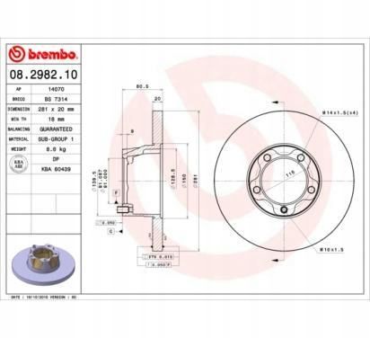 TARCZA HAM PRZOD 281X20 P BREMBO na Arena.pl