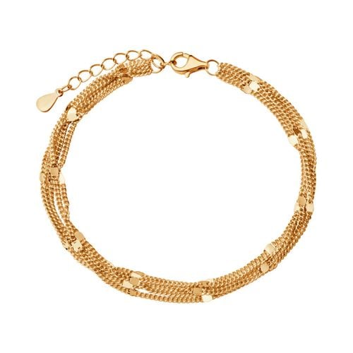 srebrna pozłacana bransoletka z 4 łańcuszków - bsc6681 na Arena.pl