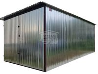 Garaż blaszany 3x4m Brama - ocynk - Dach  spad w tył GP578