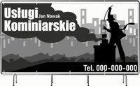 BANER REKLAMOWY 130x80cm duży wybór wzorów oczkowany USŁUGI KOMINIARSKIE