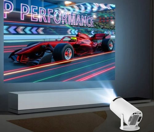 Projektor LED OWLOO biały Android 12 Przenośny Obrotowy 4K Smart TV Głośnik na Arena.pl