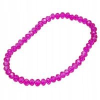 Bransoletka z drobnych fasetowanych koralików w kolorze różowym fuksja