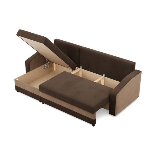 Narożnik uniwersalny, mikrofaza, AURELO, 231x140x92 cm, brąz | TYLETEGOTU na Arena.pl