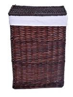 KOSZ WIKLINOWY NA PRANIE BIELIZNĘ ZABAWKI KUFER POJEMNIK BRĄZOWY XL 114L