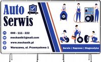 BANER REKLAMOWY 200x100cm gotowy projekt w cenie AUTO SERWIS