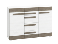Komoda 2- Drzwiowa z Szufladami 138cm Sosna Śnieżna +Bodega Szara BLINKA ML
