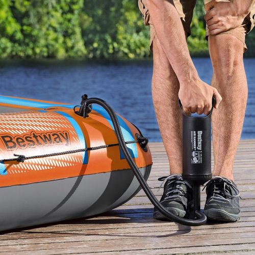 BESTWAY dmuchany PONTON 246 x 122 cm + 2 WIOSŁA + POMPKA + ŁATKA NAPRAWCZA na Arena.pl