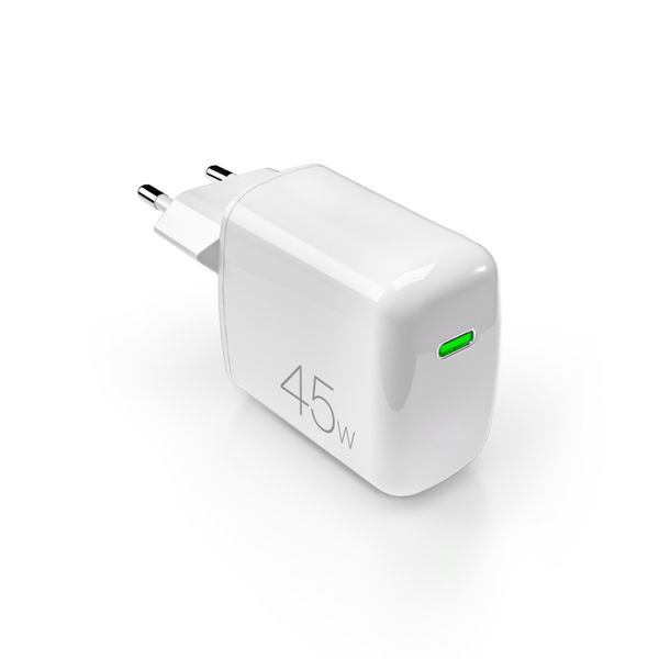 ładowarka sieciowa usb-c pd gan 45w - biała zdjęcie 1