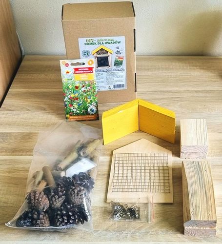 Domek, hotel dla owadów Toraf DIY1 żółty - do samodzielnego złożenia na Arena.pl